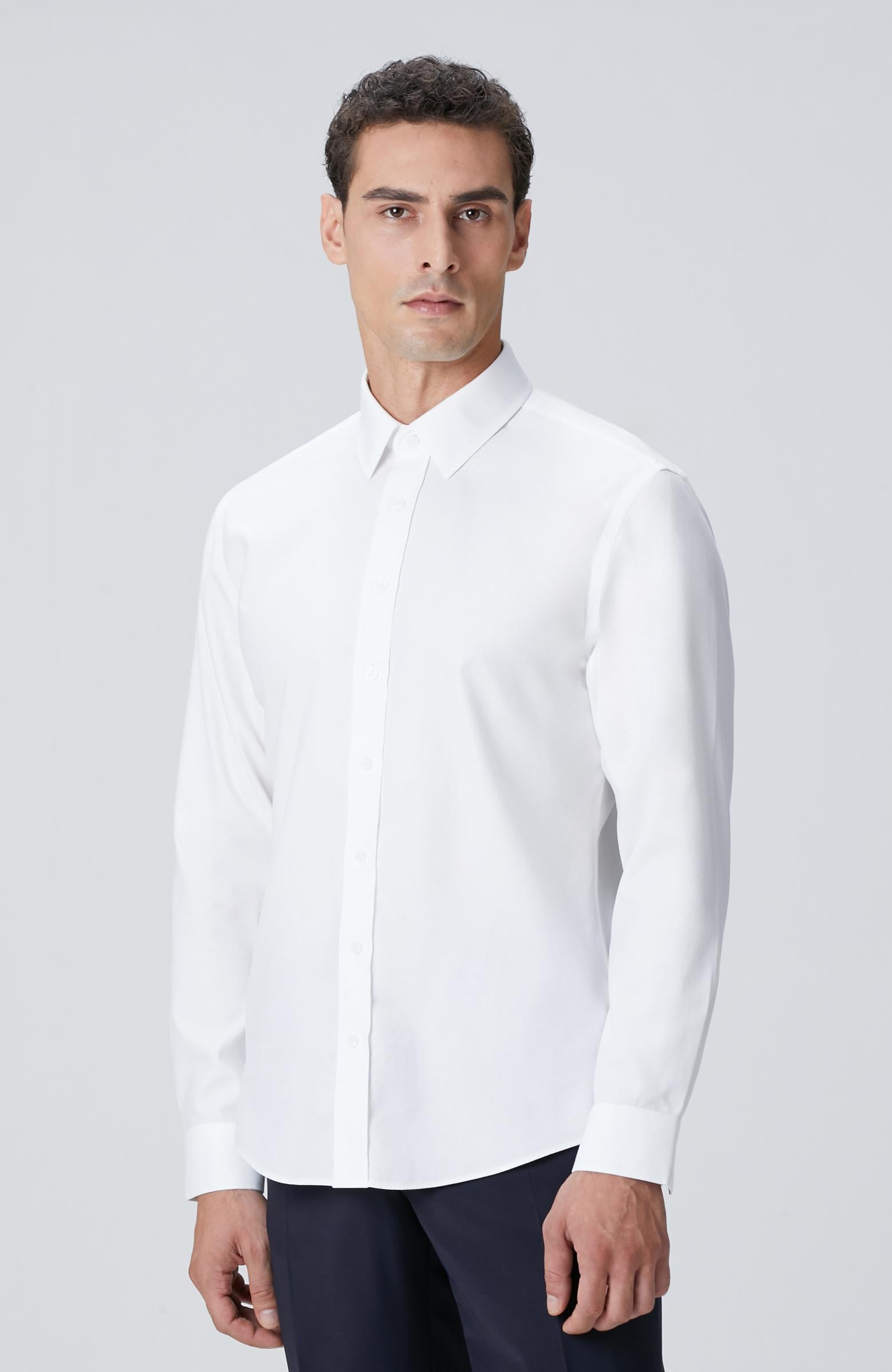 Network Erkek Beyaz Non-Iron Gömlek