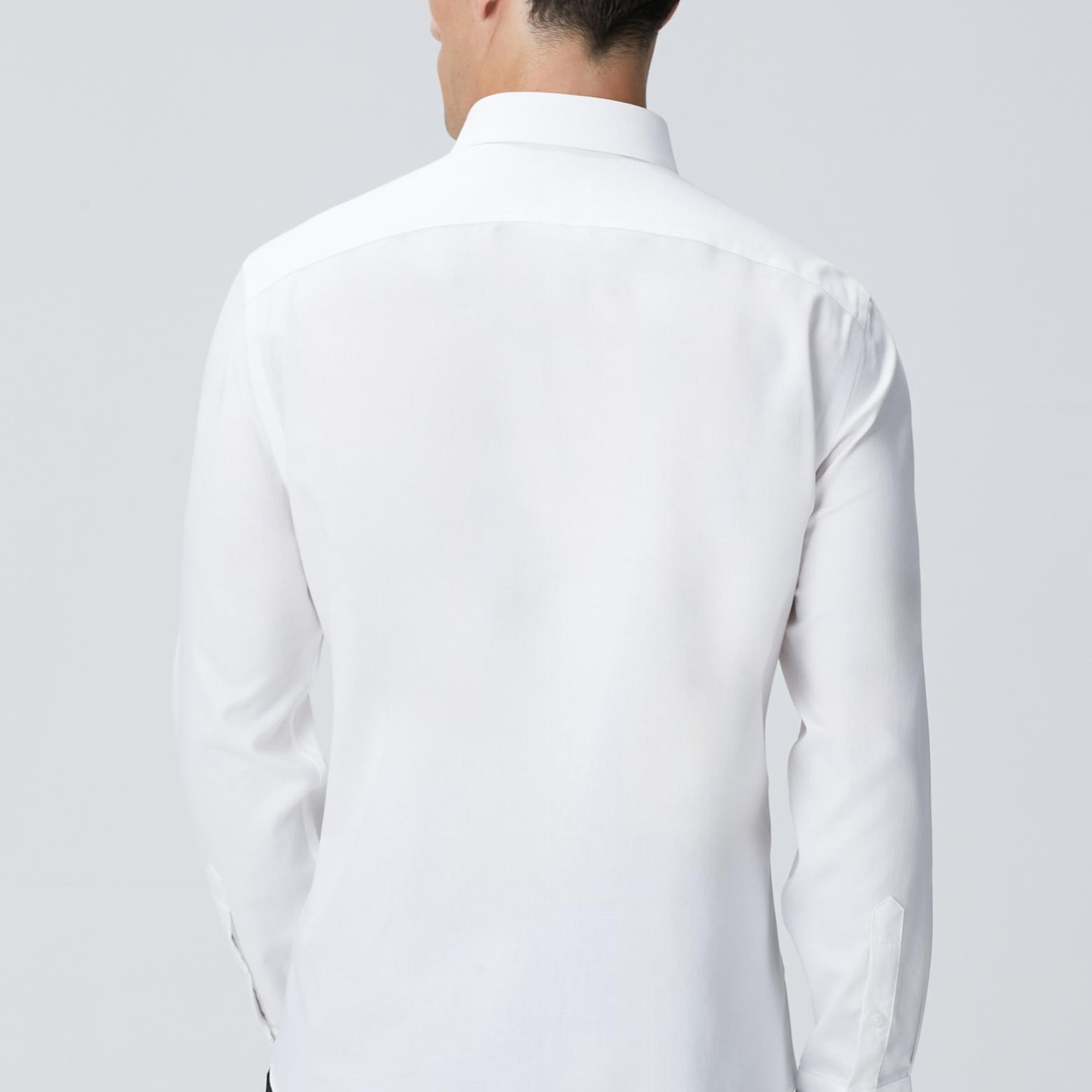 Network Erkek Beyaz Non-Iron Jakarlı Gömlek