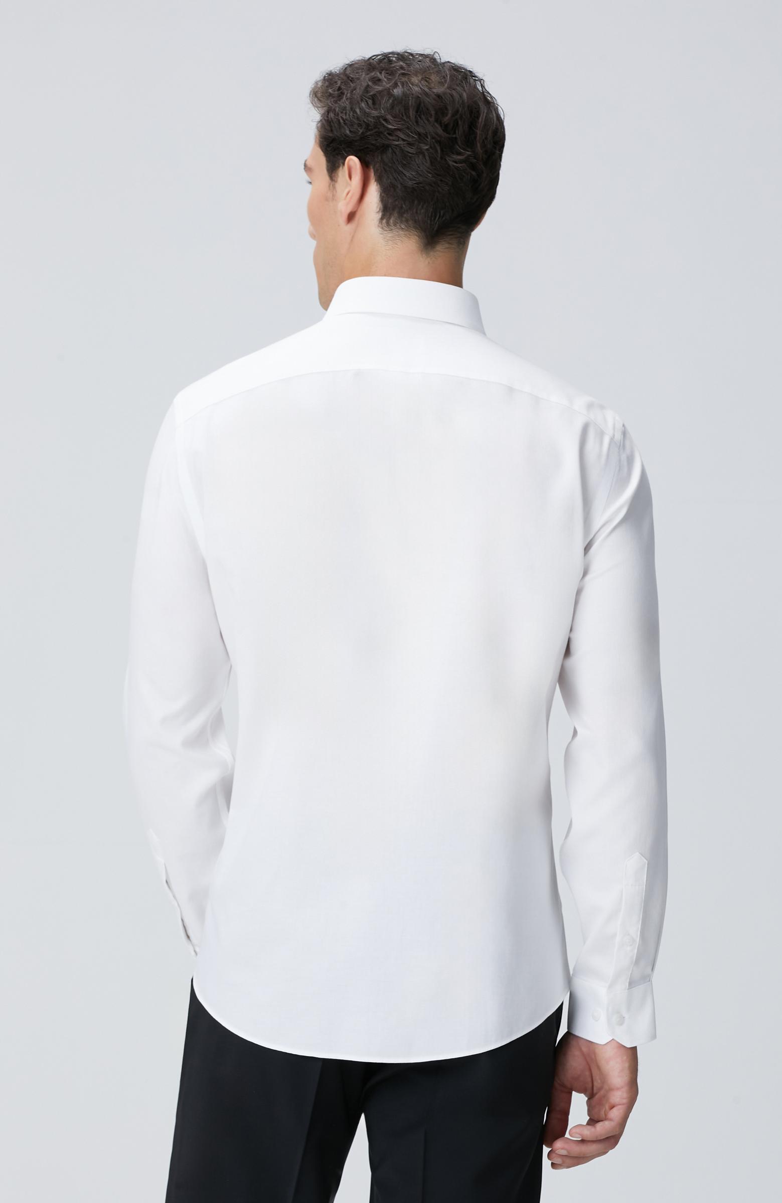  Network Erkek Beyaz Non-Iron Jakarlı Gömlek