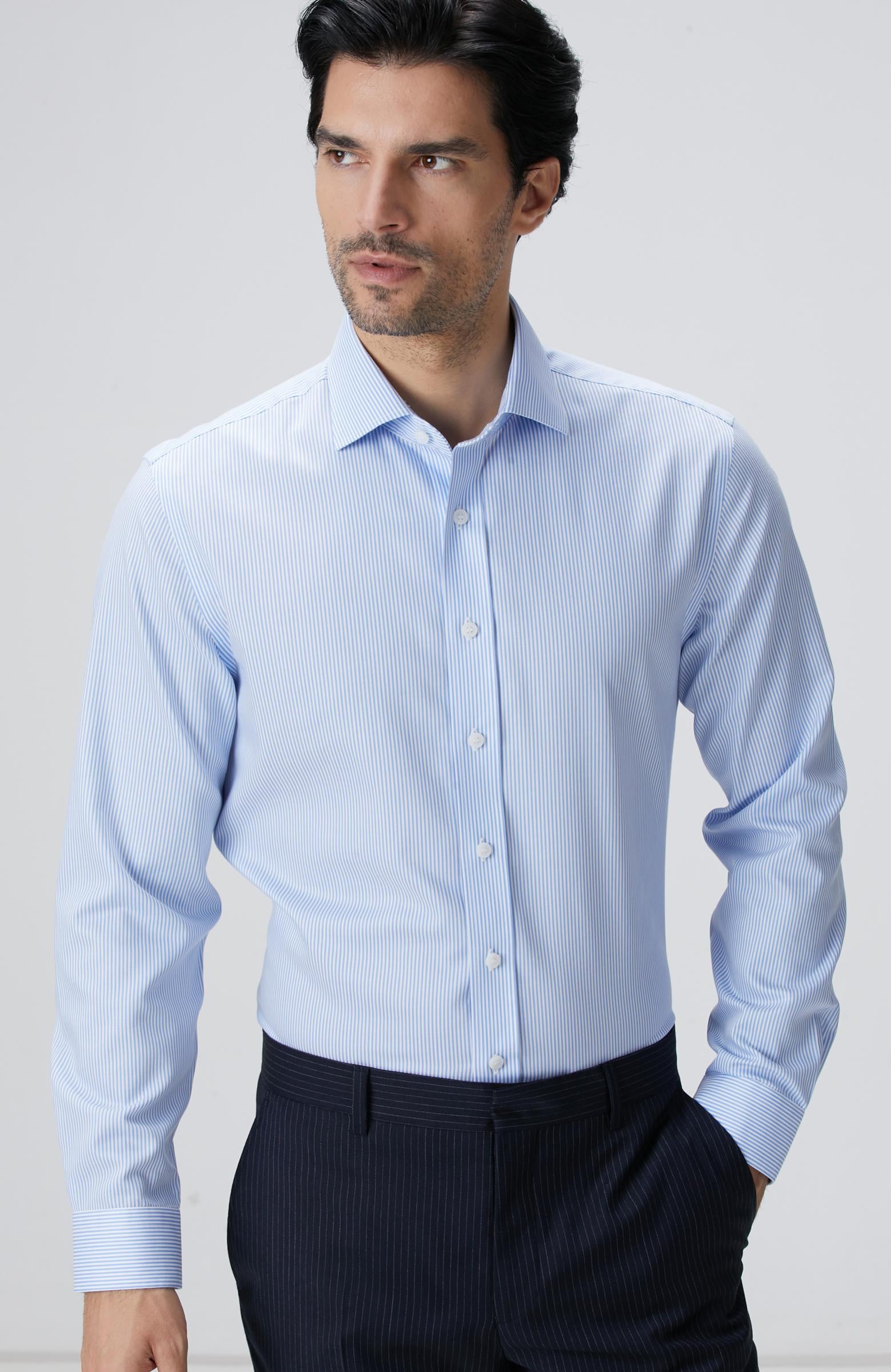  Network Erkek Açık Mavi Non-Iron Gömlek