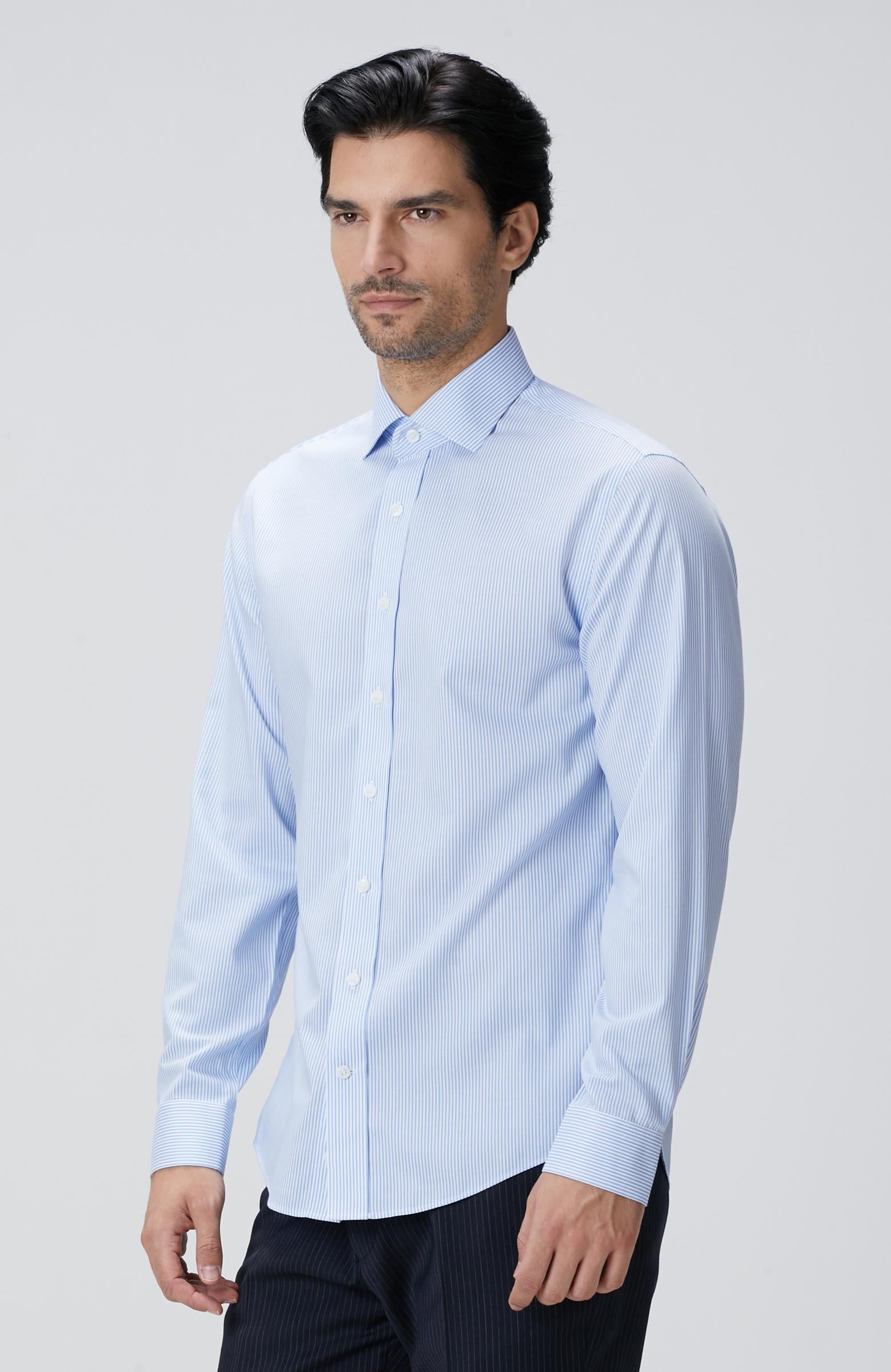  Network Erkek Açık Mavi Non-Iron Gömlek