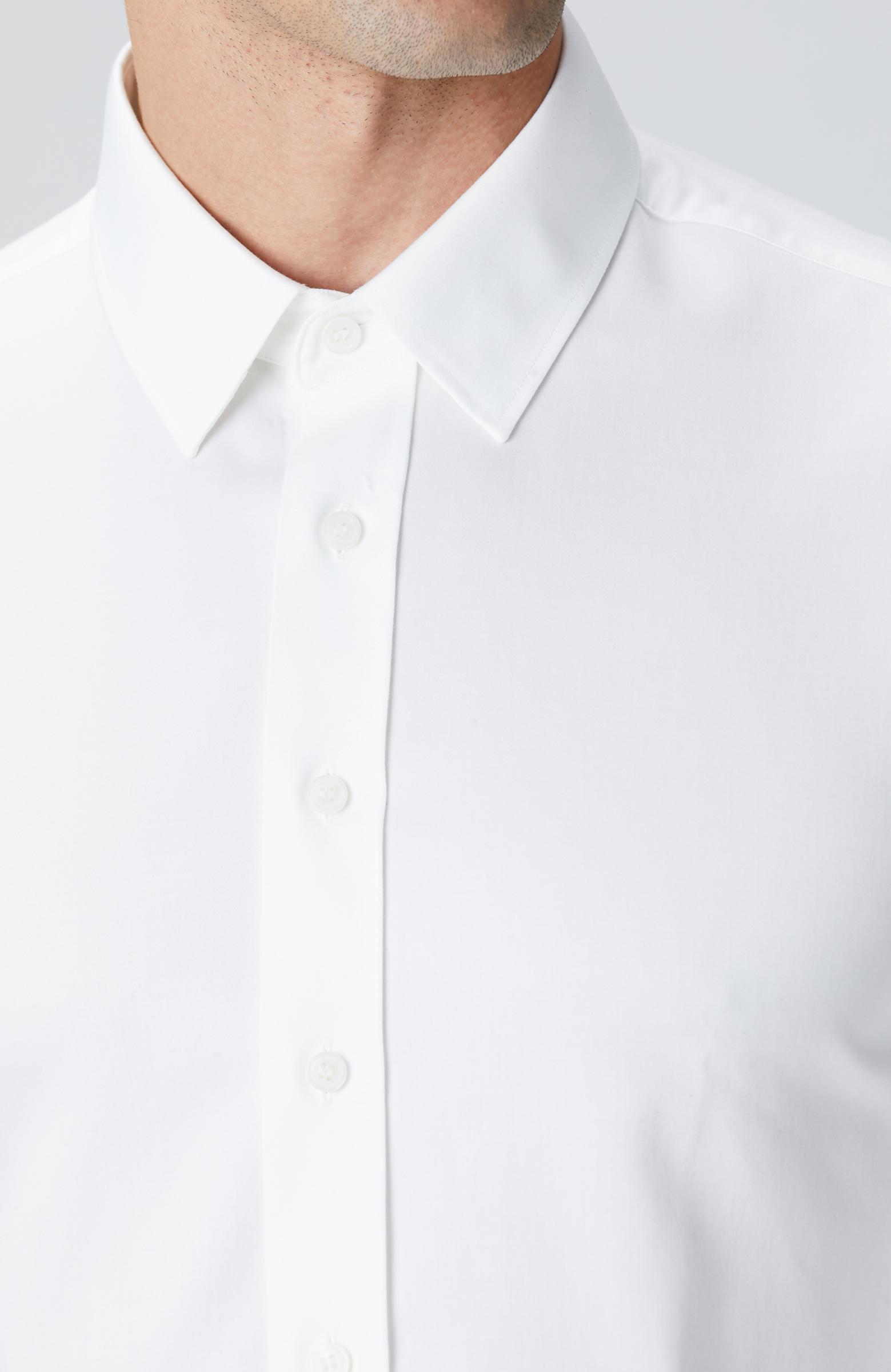 Network Erkek Non-Iron Beyaz Saten Gömlek