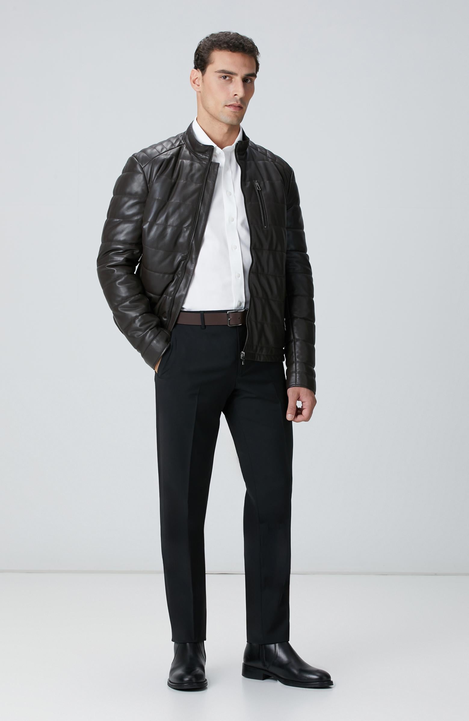 Network Erkek Non-Iron Beyaz Saten Gömlek