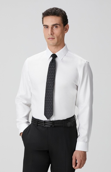  Network Erkek Non-Iron Beyaz Gömlek