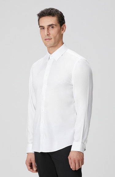  Network Erkek Non-Iron Beyaz Gömlek