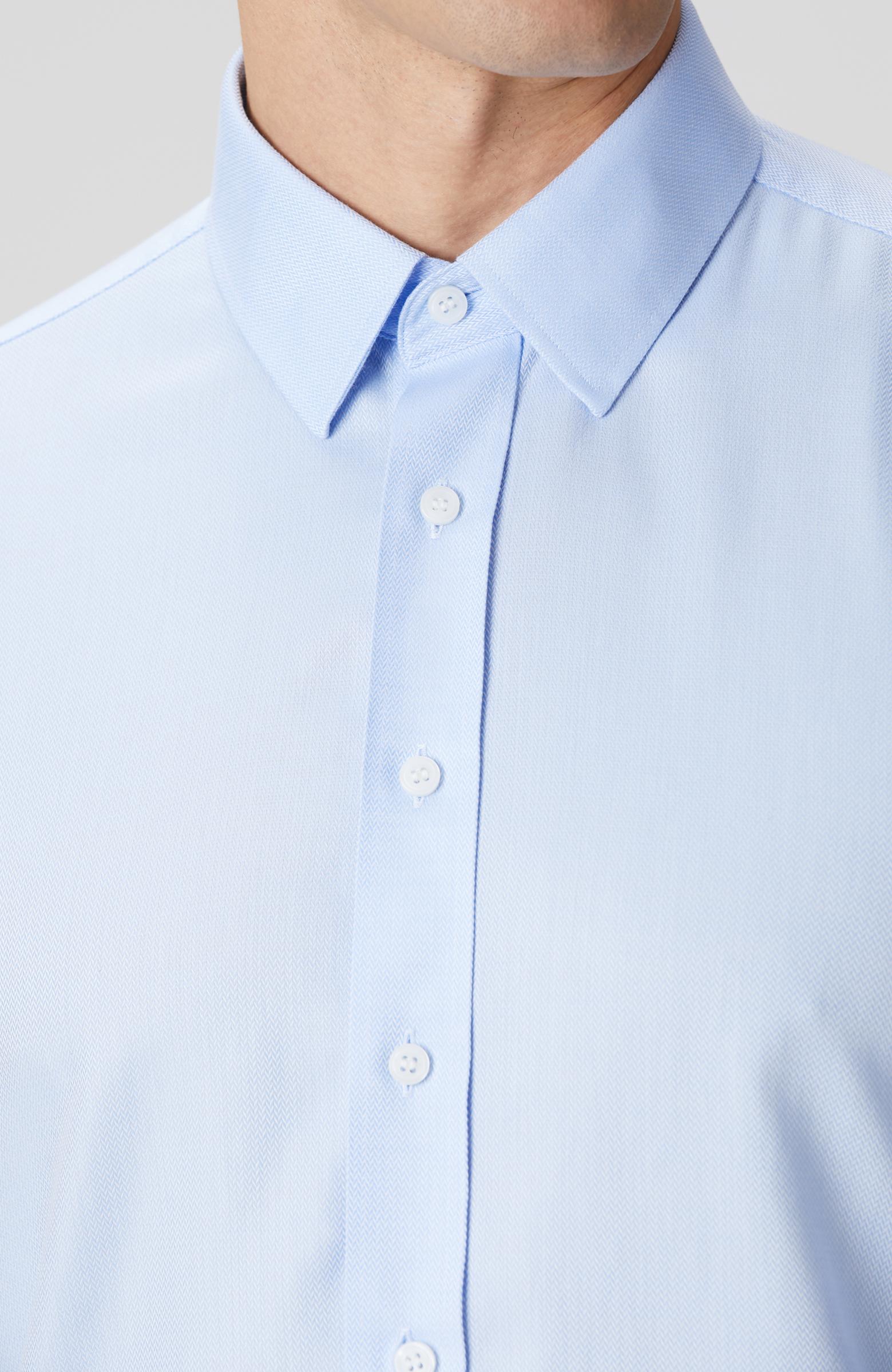 Network Erkek Non-Iron Mavi Balıksırtı Desenli Gömlek