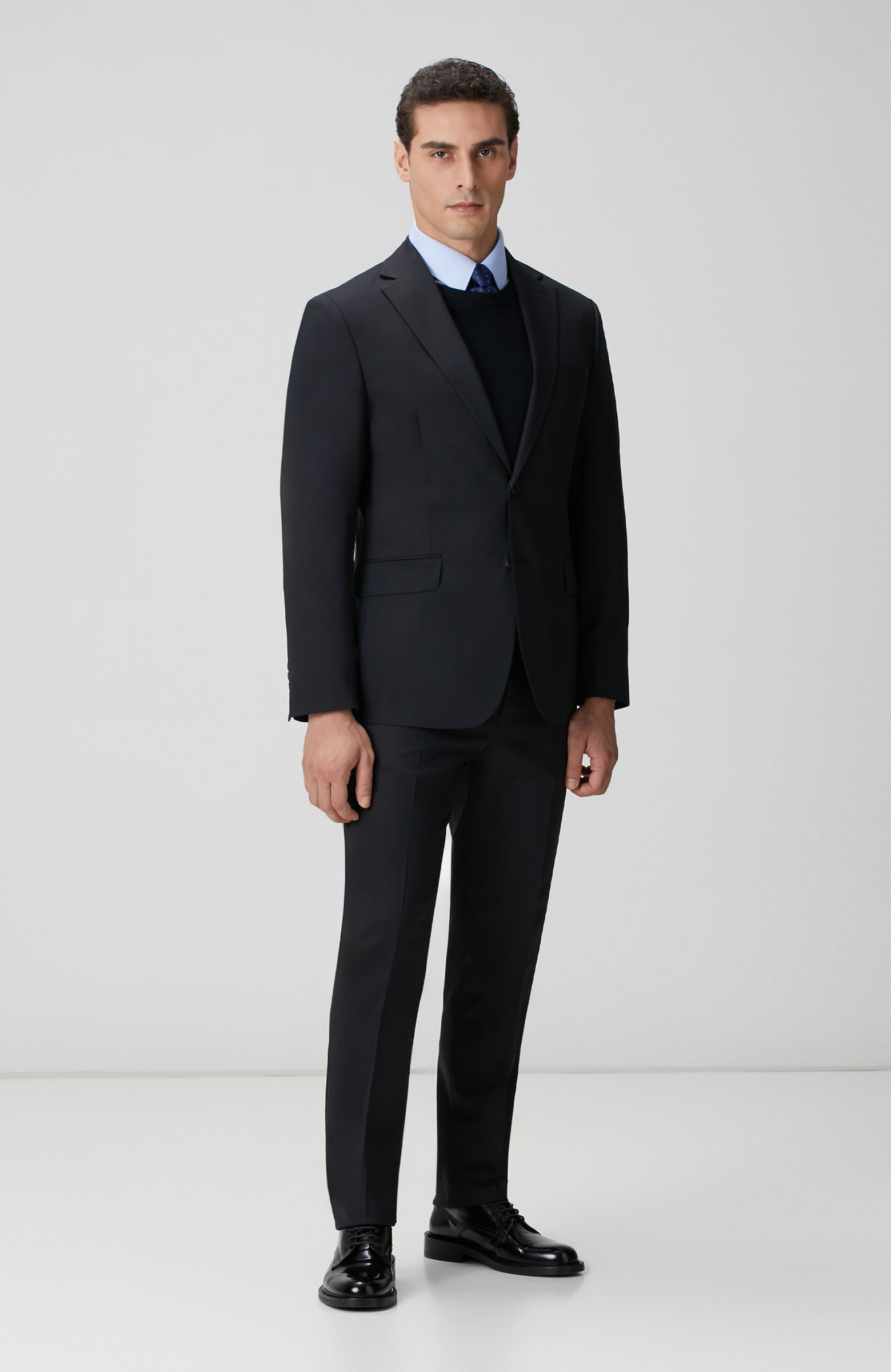  Network Erkek Non-Iron Mavi Balıksırtı Desenli Gömlek