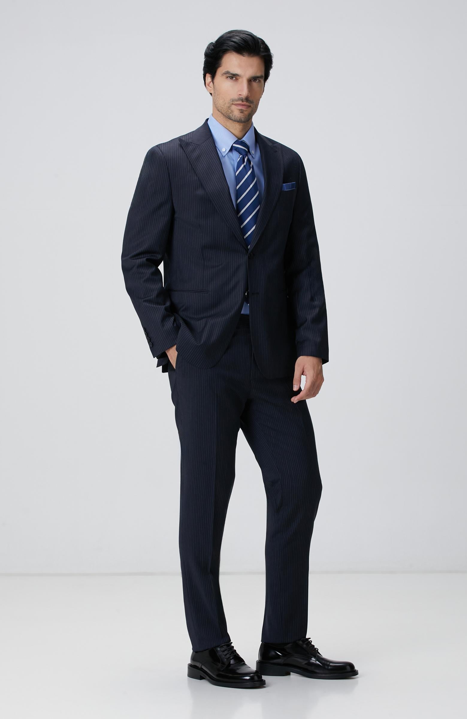  Network Erkek Mavi Non-Iron Oxford Gömlek