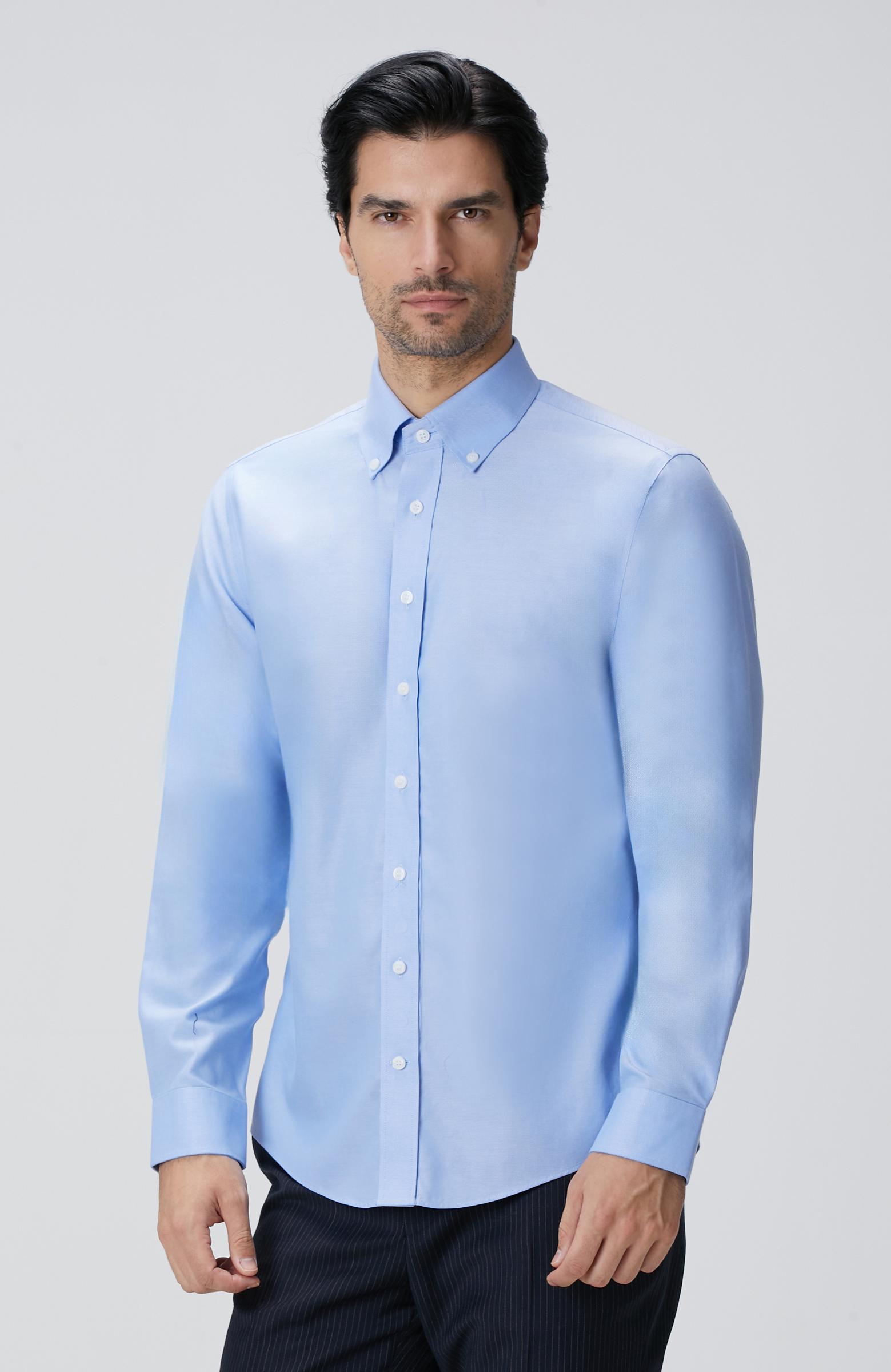 Network Erkek Mavi Non-Iron Oxford Gömlek