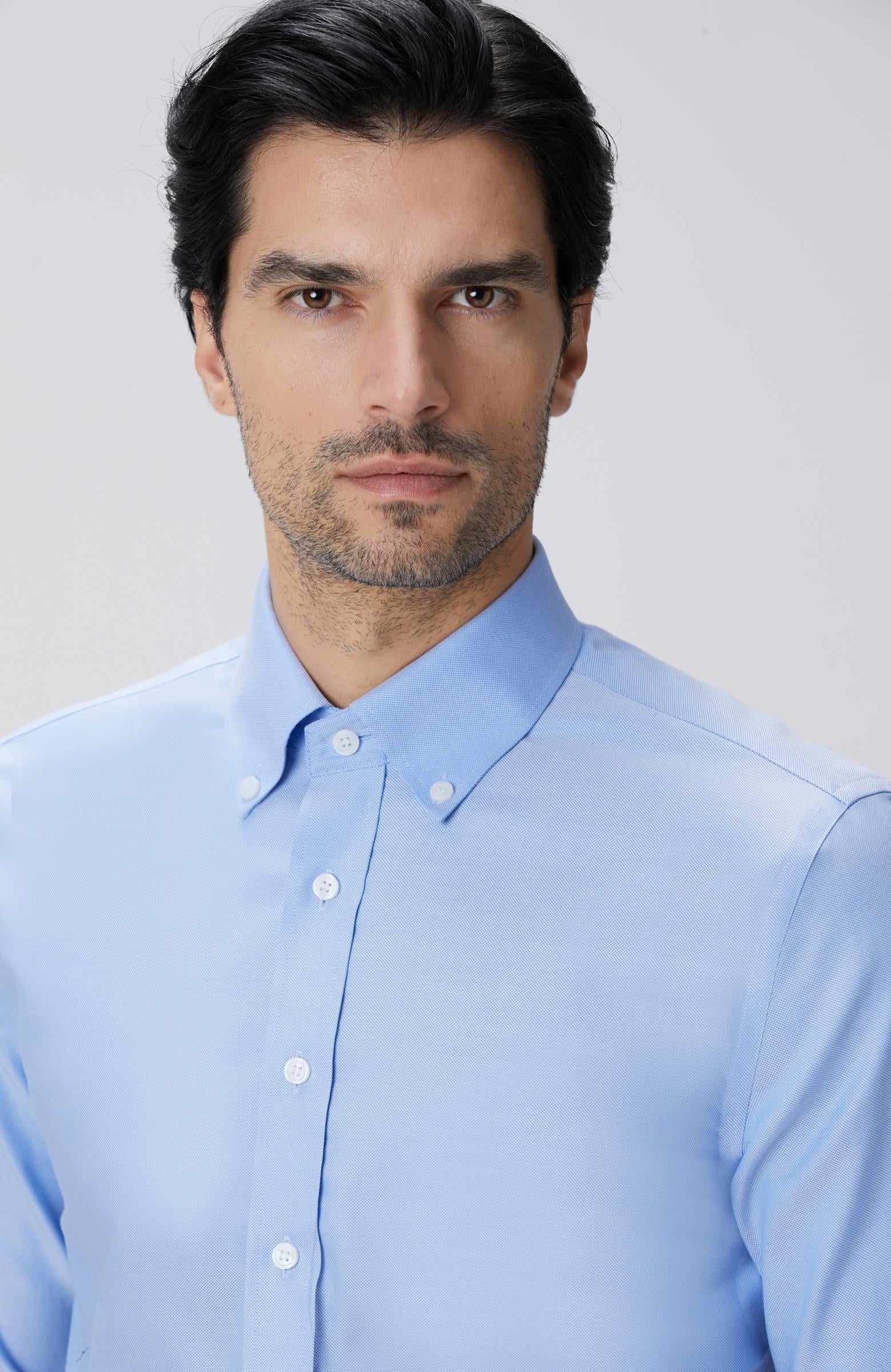  Network Erkek Mavi Non-Iron Oxford Gömlek