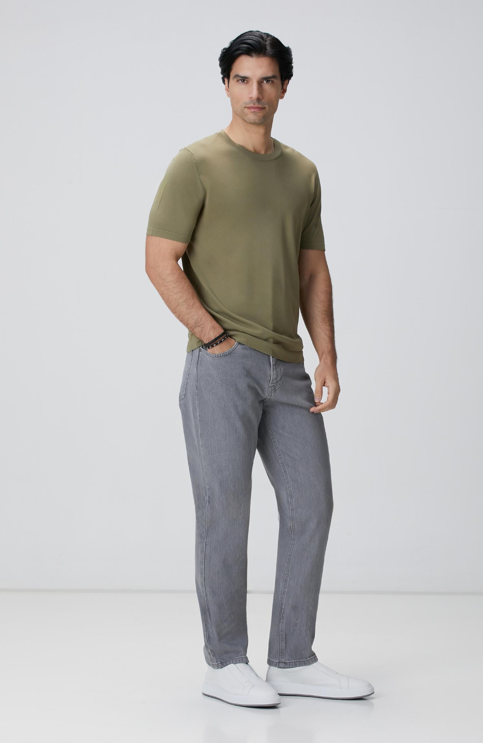 Network Erkek Haki Triko Kazak