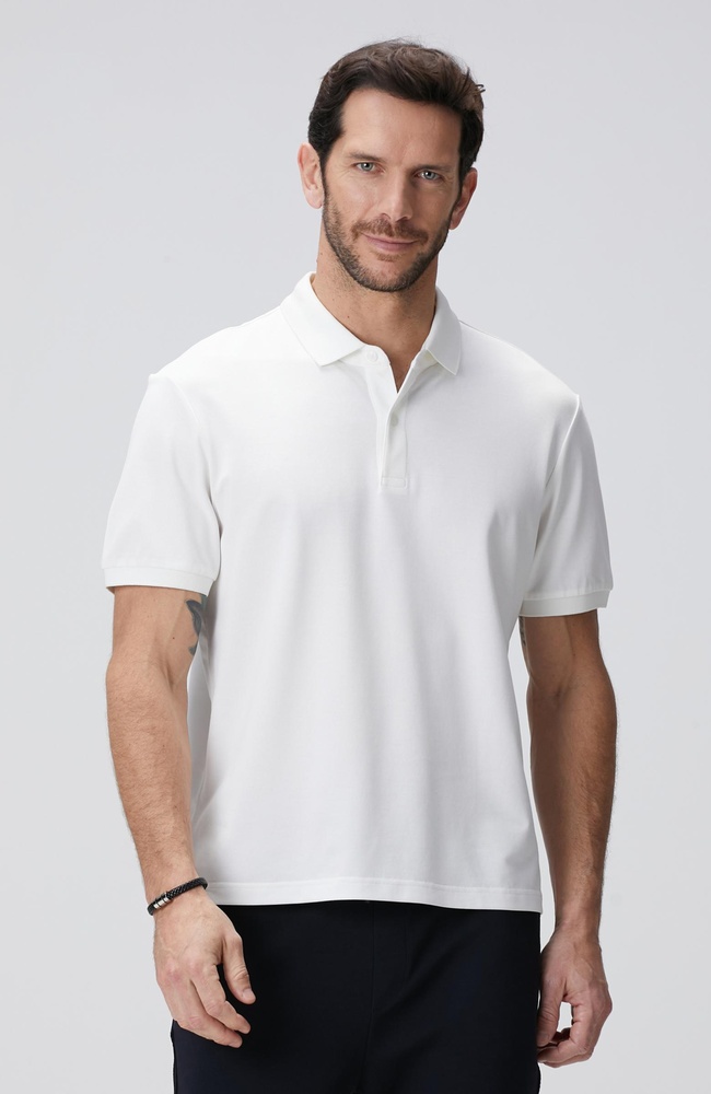  Network Erkek N-Tech Beyaz Polo Yaka T-shirt