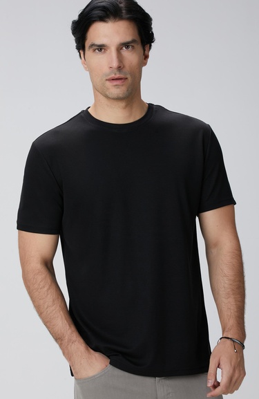  Network Erkek Siyah Basic T-shirt