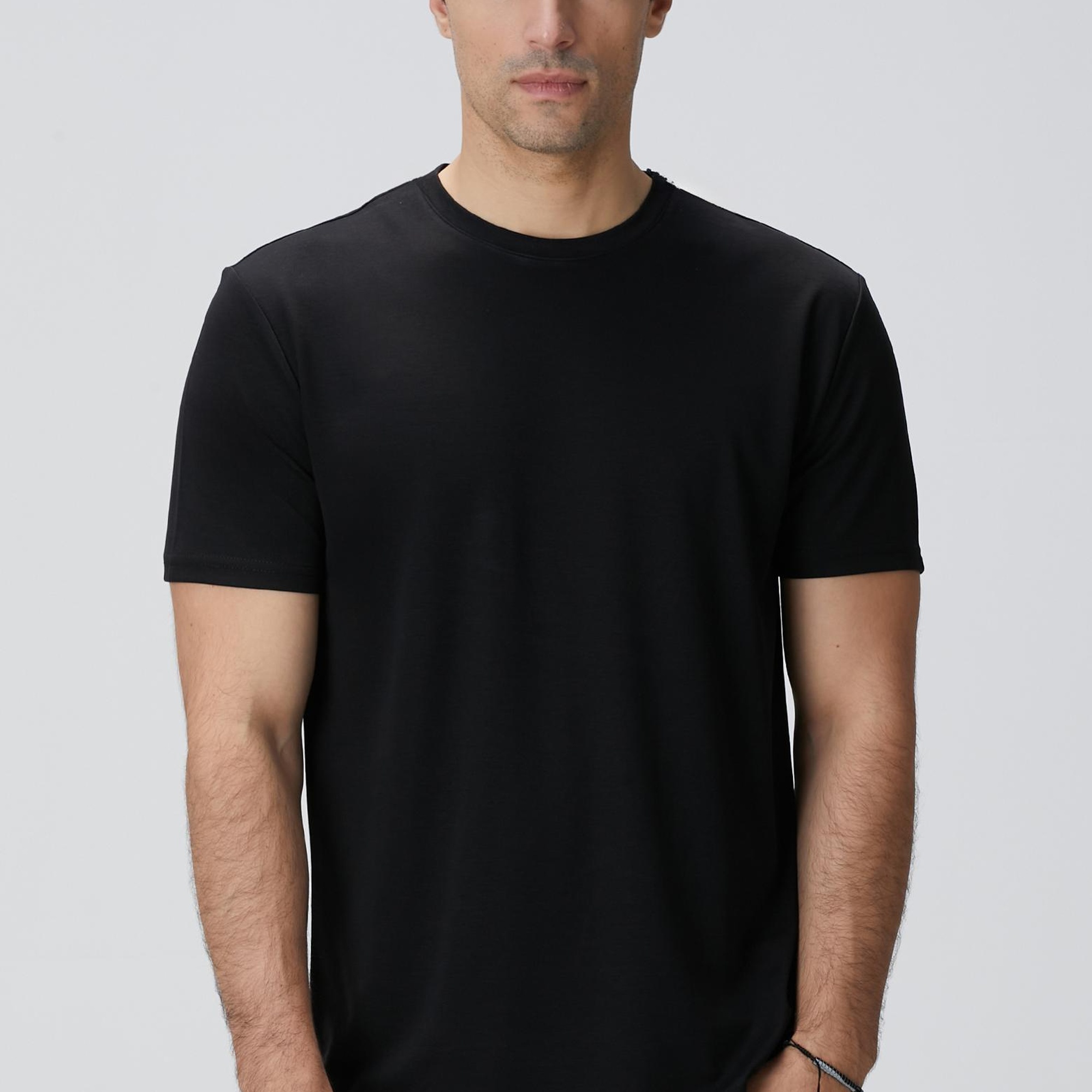 Network Erkek Siyah Basic T-shirt