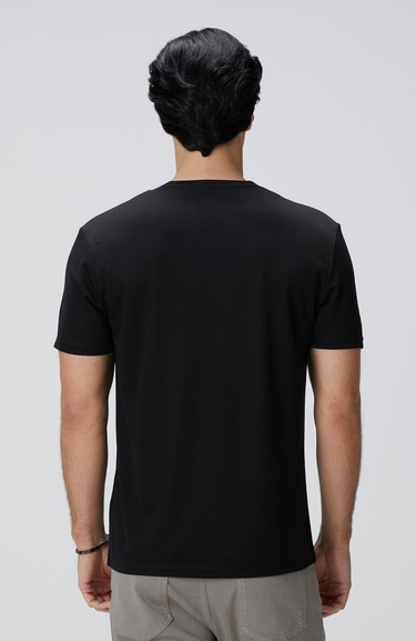  Network Erkek Siyah Basic T-shirt