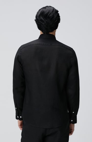  Network Erkek Siyah Keten Gömlek