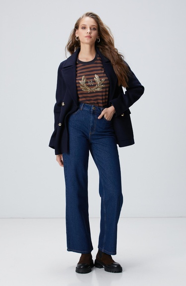  Network Kadın İndigo Denim Pantolon