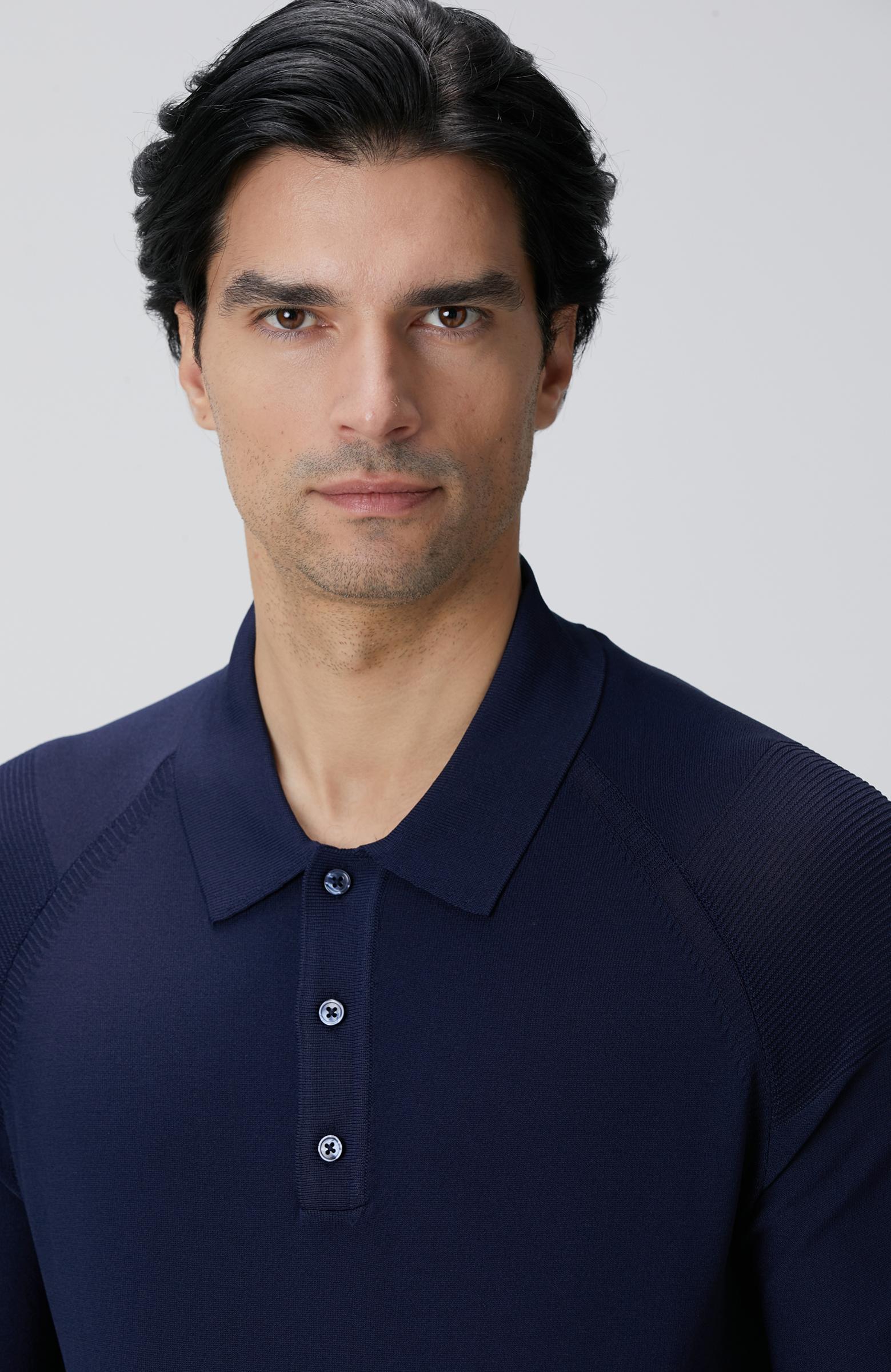 Network Erkek Lacivert Polo Yaka Triko Kazak