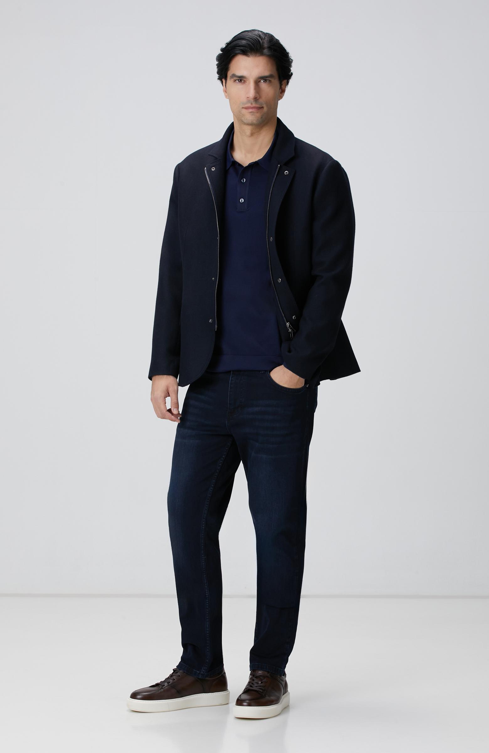 Network Erkek Lacivert Polo Yaka Triko Kazak