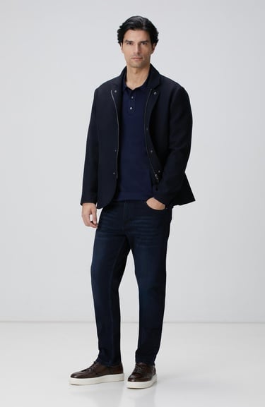  Network Erkek Lacivert Polo Yaka Triko Kazak