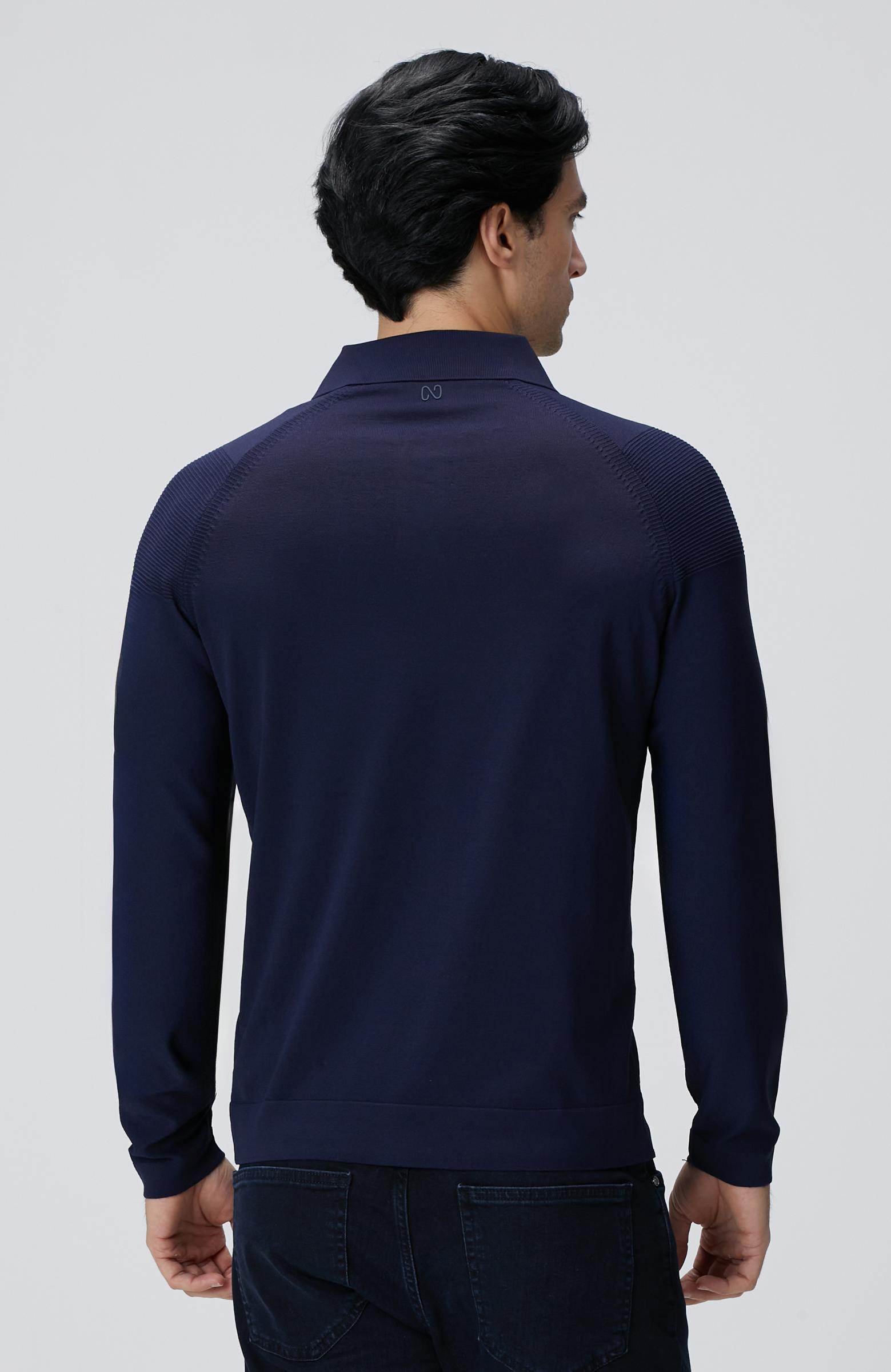 Network Erkek Lacivert Polo Yaka Triko Kazak