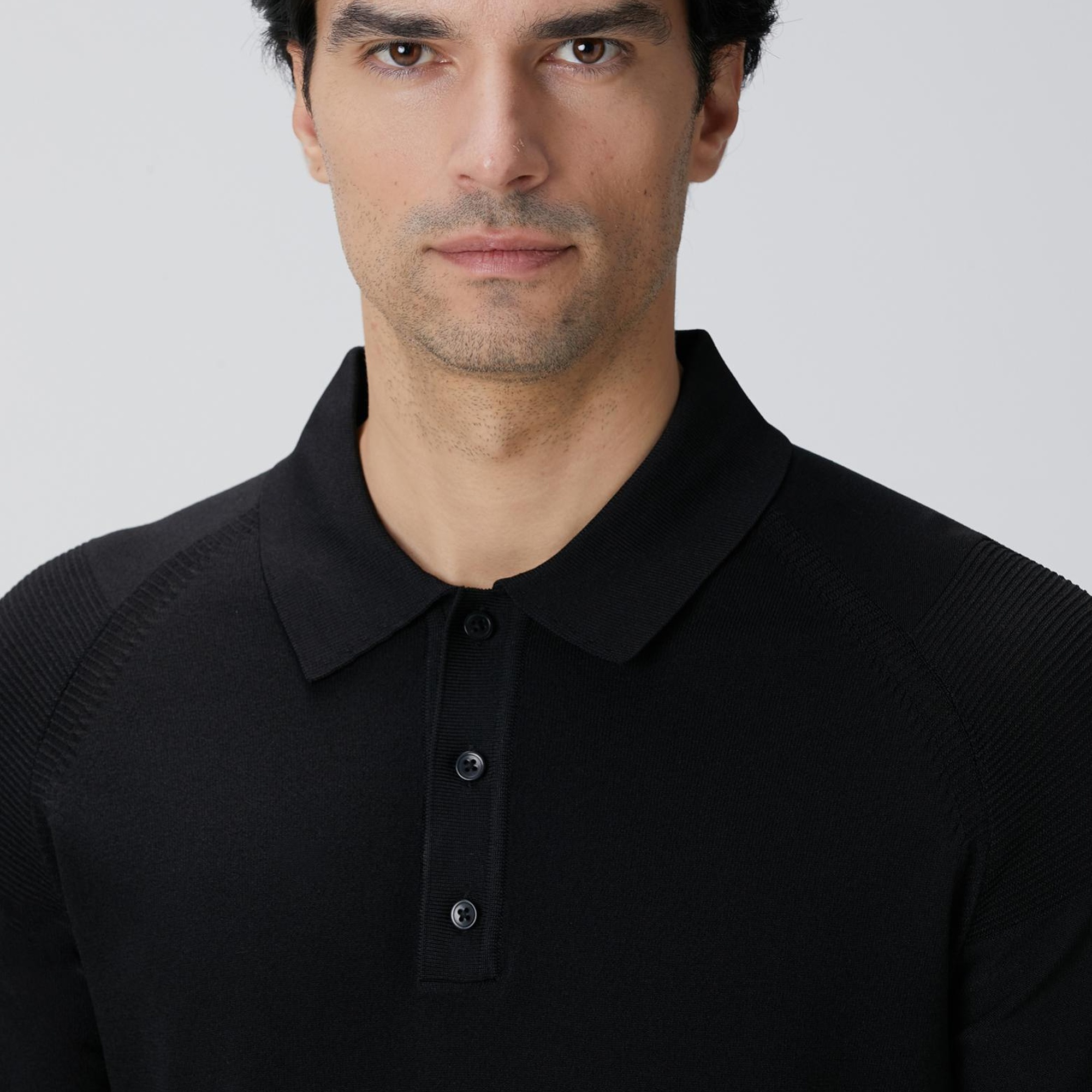 Network Erkek Siyah Polo Yaka Triko Kazak