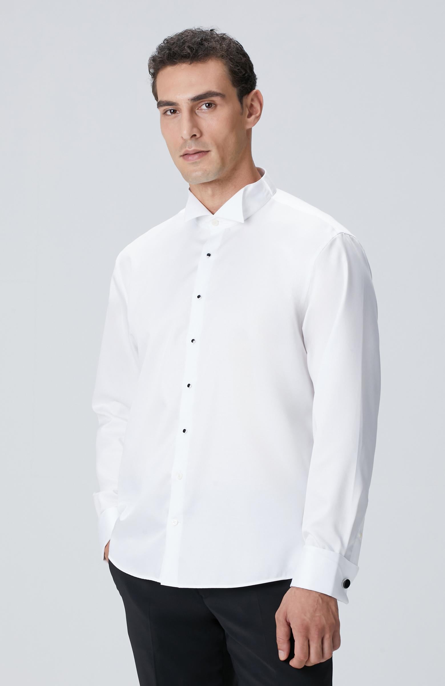 Network Erkek Beyaz Non-Iron Gömlek