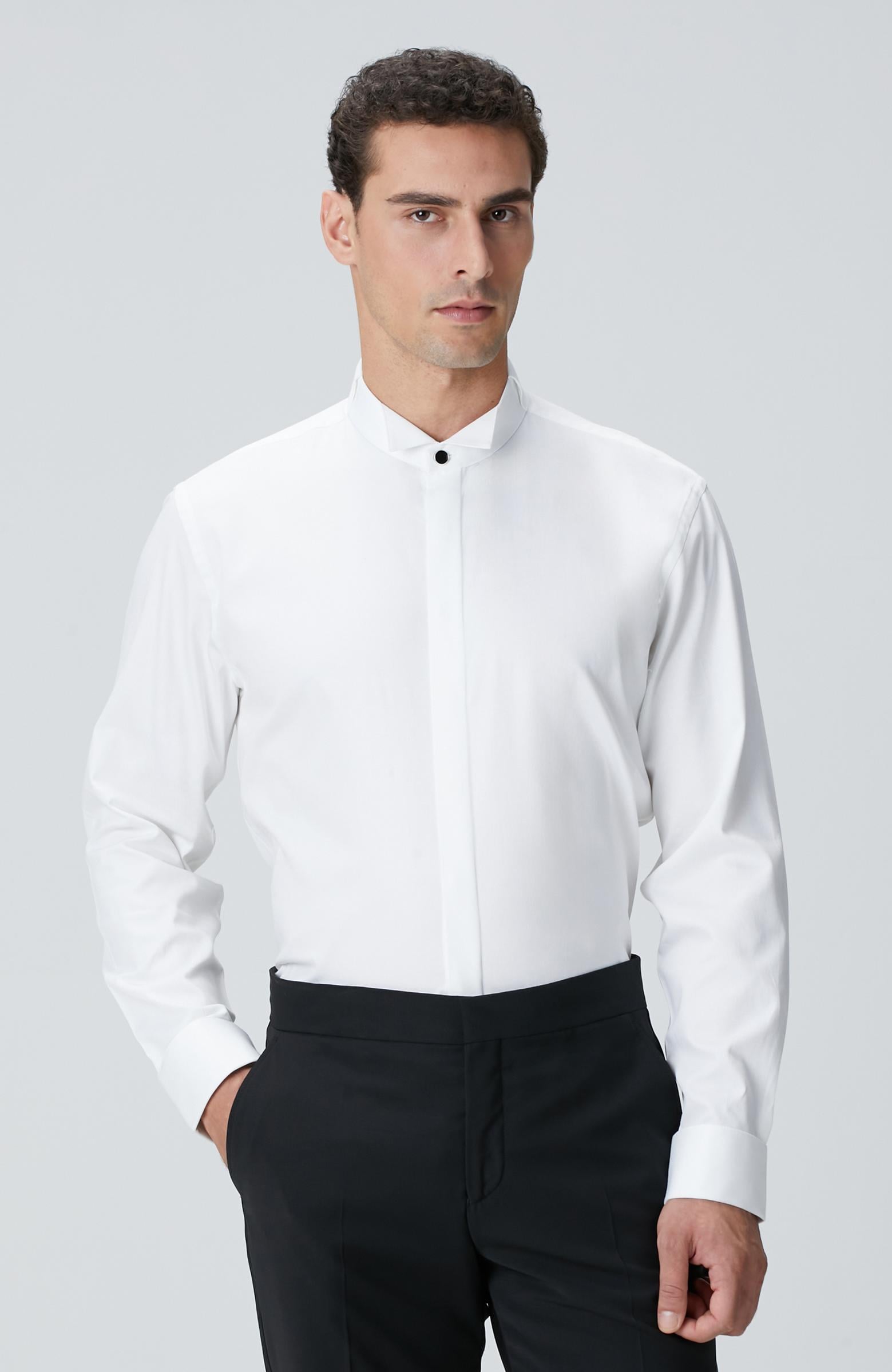 Network Erkek Beyaz Smokin Gömlek