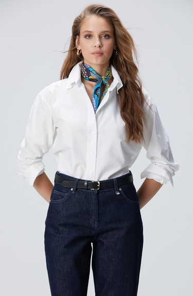  Network Kadın Beyaz Oxford Gömlek