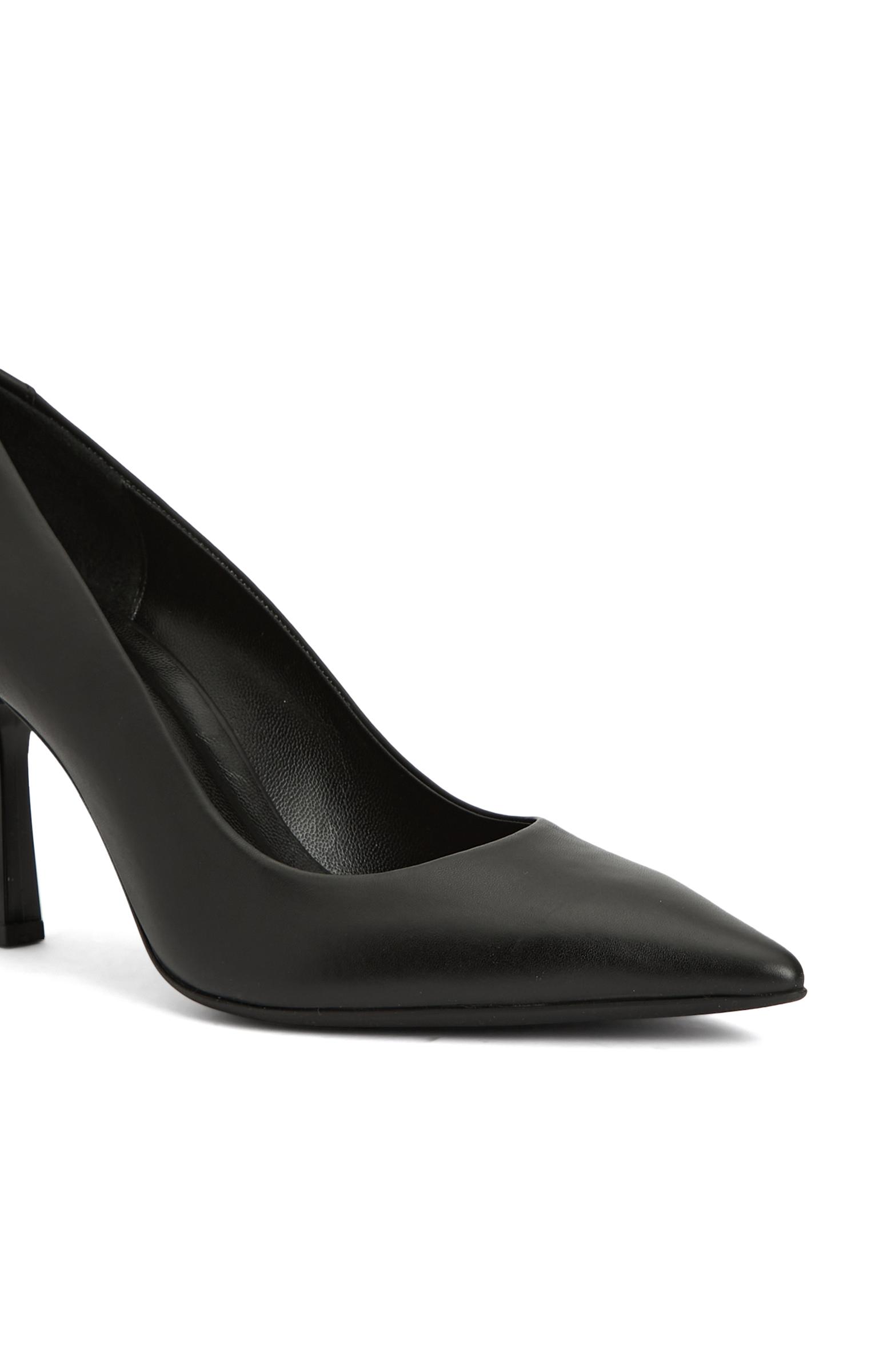 Divarese Kadın Siyah Deri Topuklu Ayakkabı