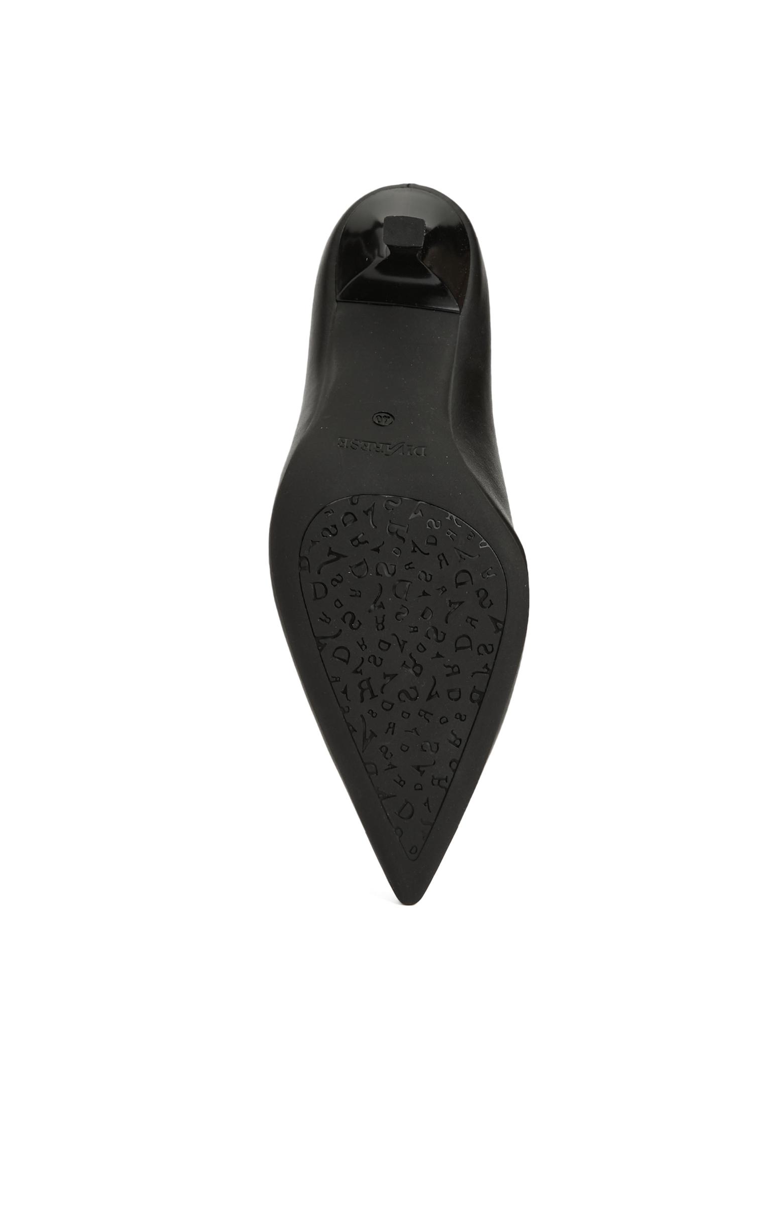 Divarese Kadın Siyah Deri Topuklu Ayakkabı