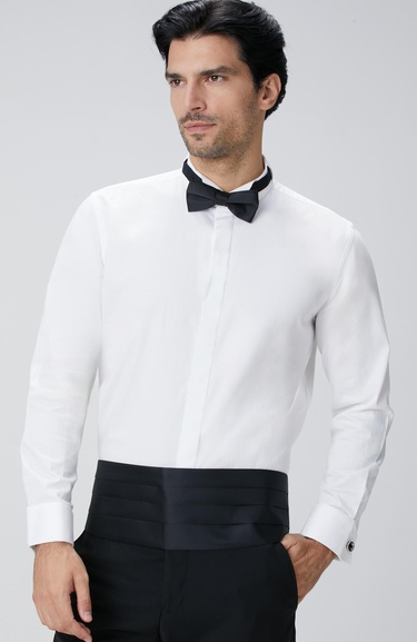  Network Erkek Beyaz Smokin Gömlek