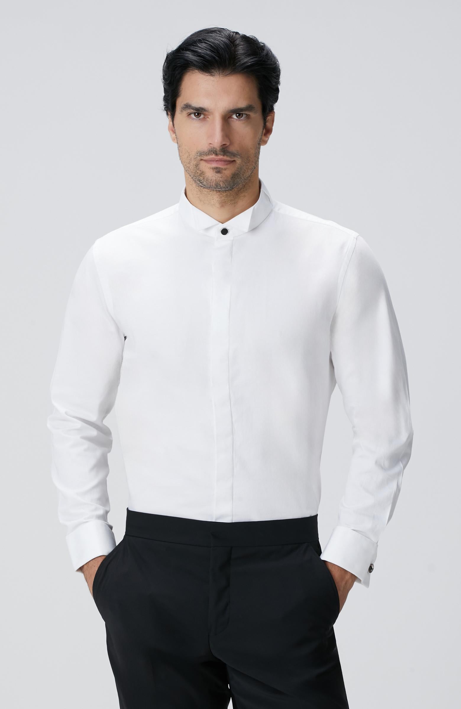  Network Erkek Beyaz Smokin Gömlek