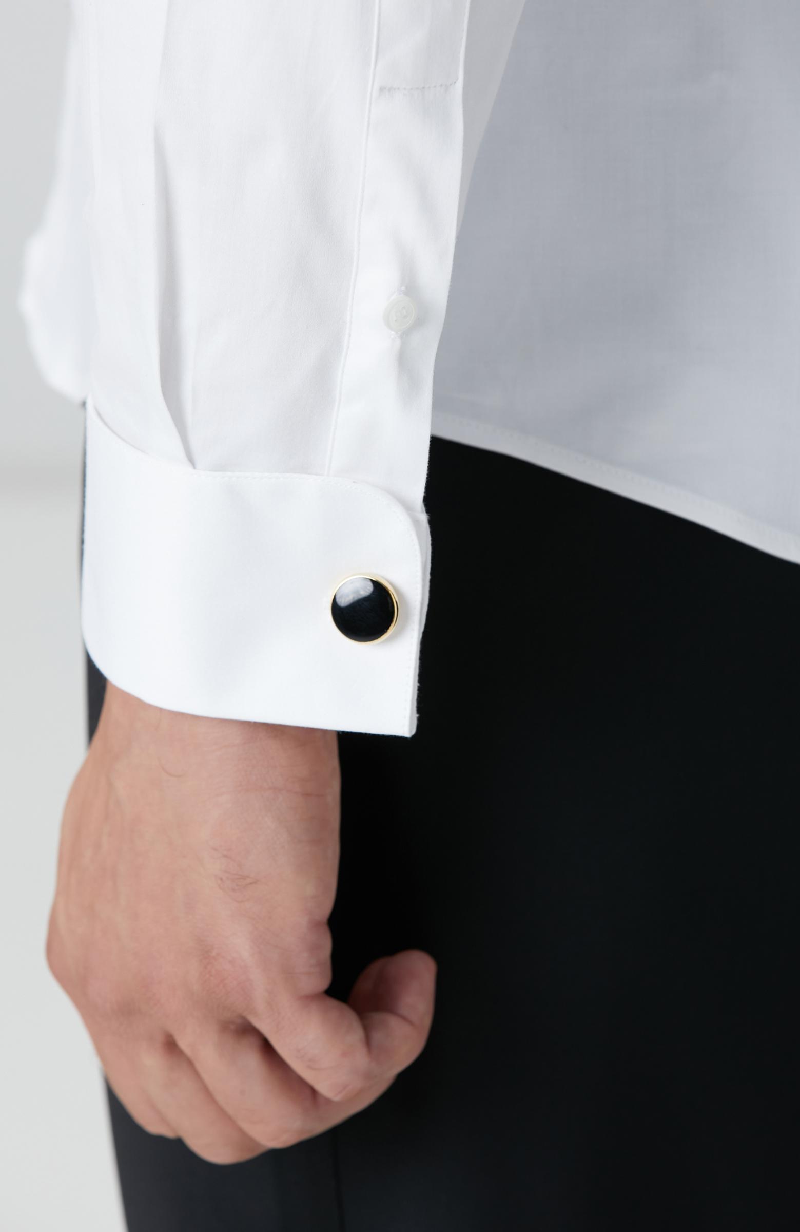  Network Erkek Beyaz Saten Smokin Gömlek