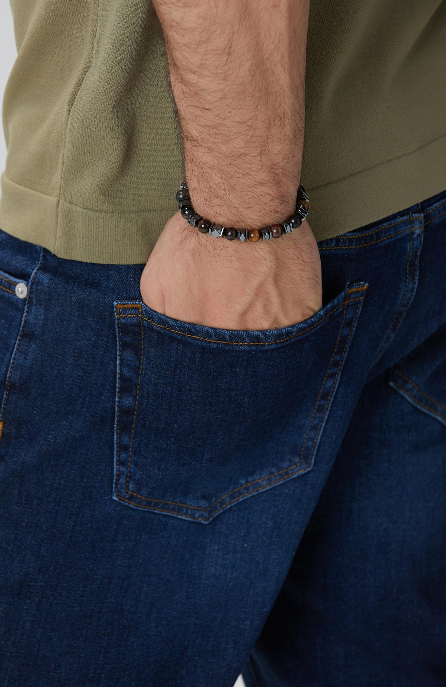  Network Erkek Kahverengi Doğal Taşlı Bileklik