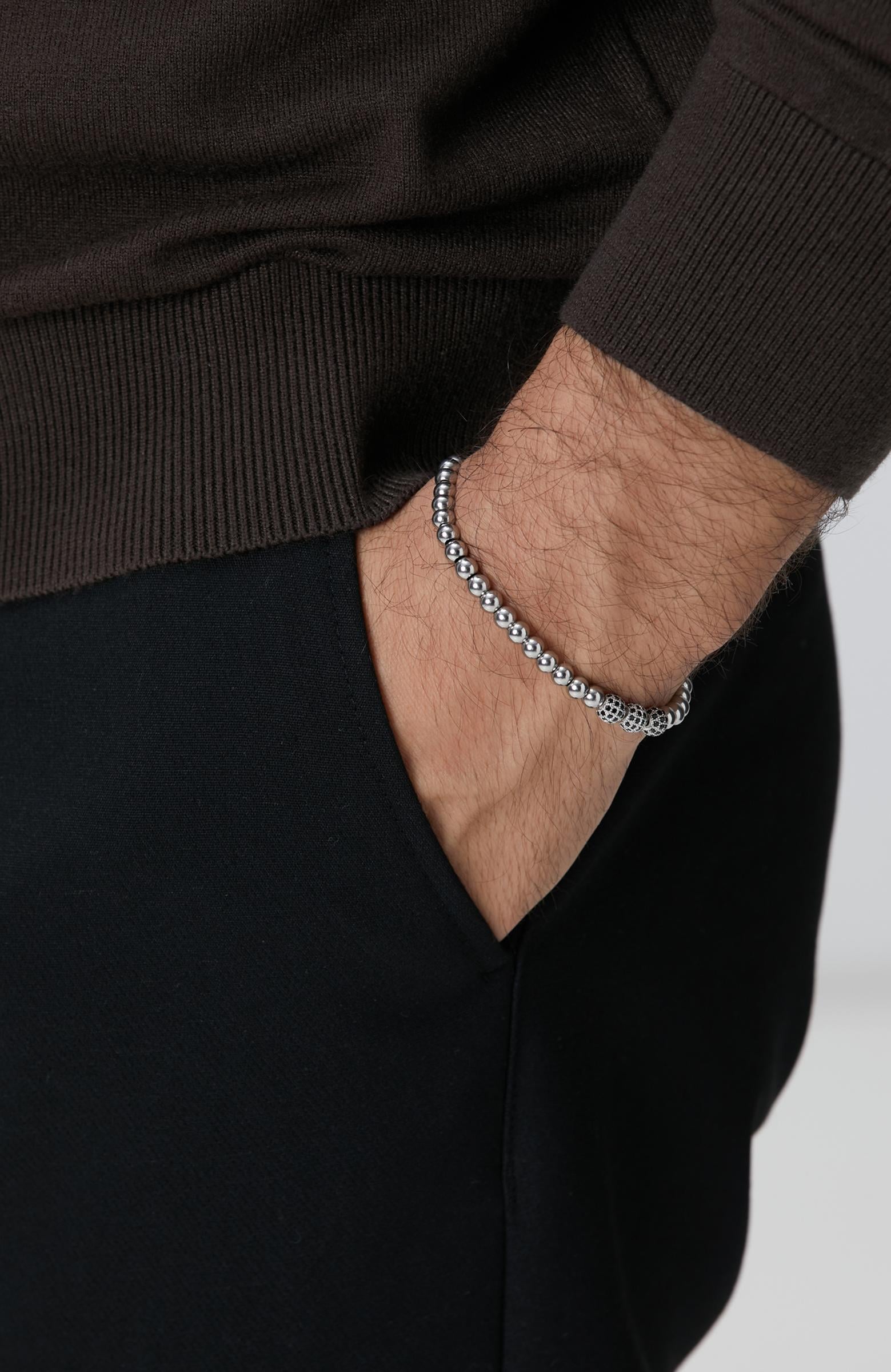 Network Erkek Silver Paslanmaz Çelik Bileklik