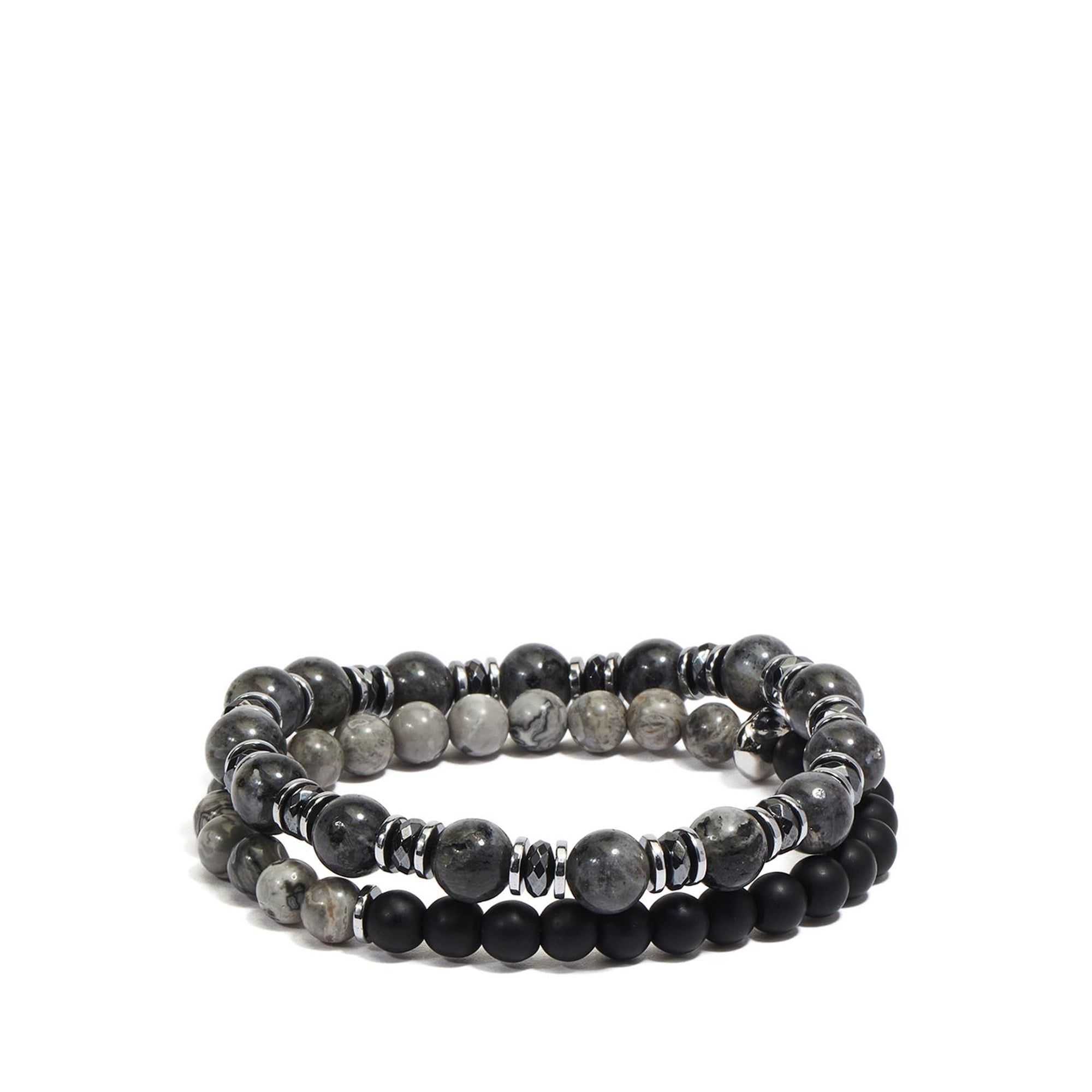 Network Erkek Antrasit Doğal Taşlı Bileklik