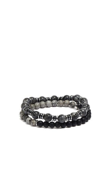  Network Erkek Antrasit Doğal Taşlı Bileklik