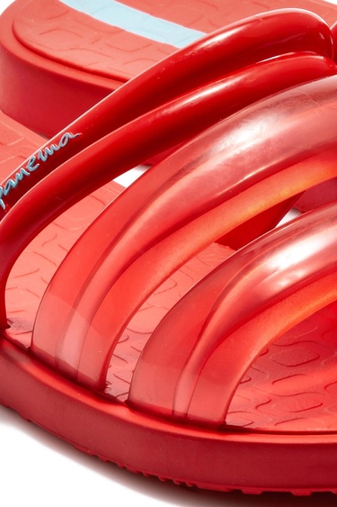  Puffer Tiras Kadın Terlik Kırmızı 35/42