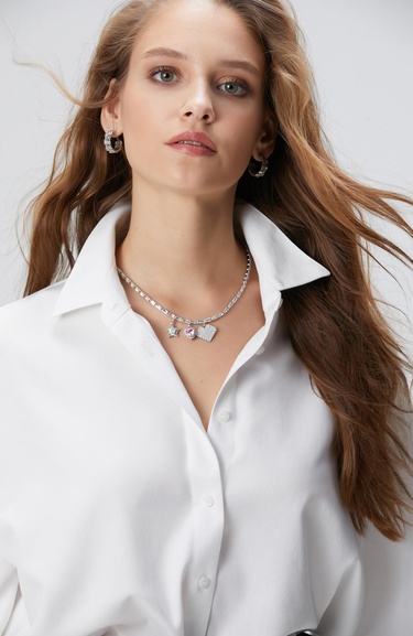  Network Kadın Silver Kolye