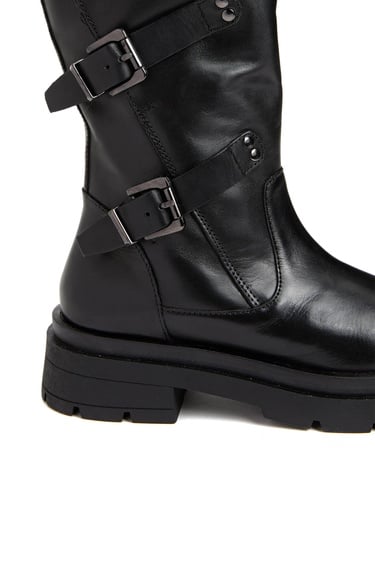  Divarese Kadın Siyah Deri Bot