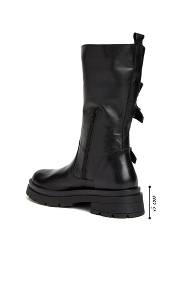  Divarese Kadın Siyah Deri Bot