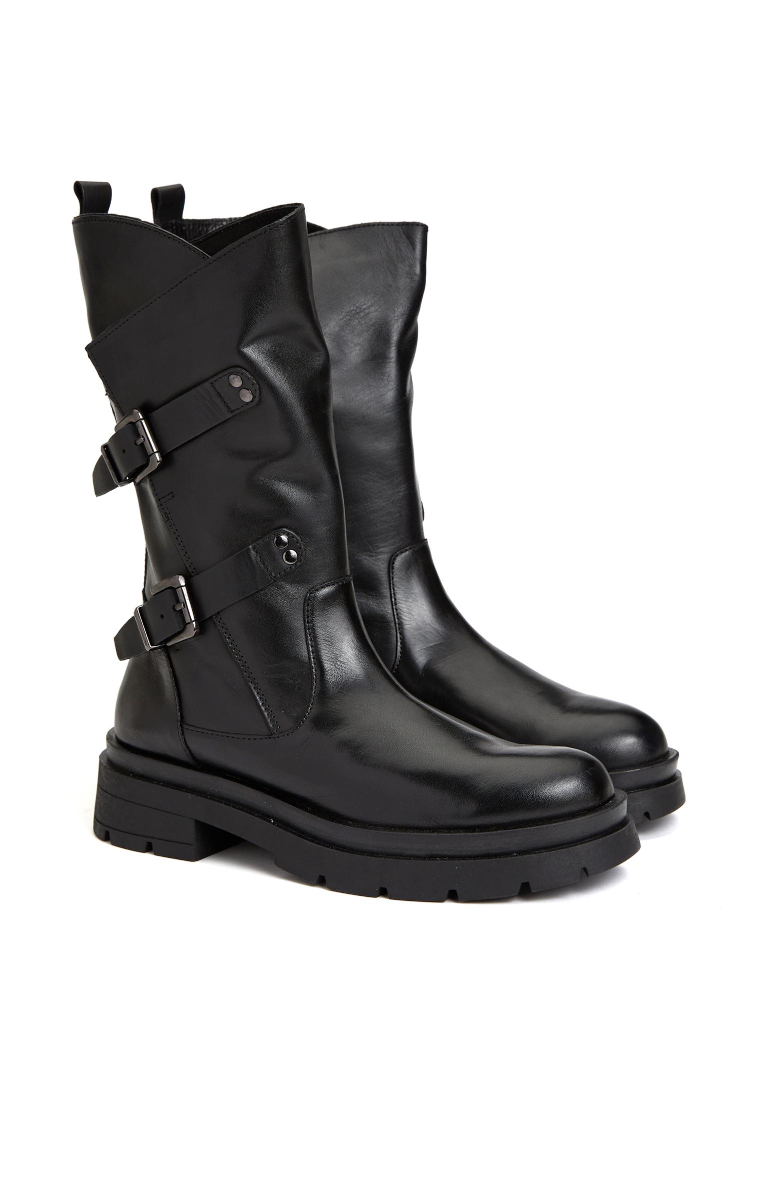  Divarese Kadın Siyah Deri Bot