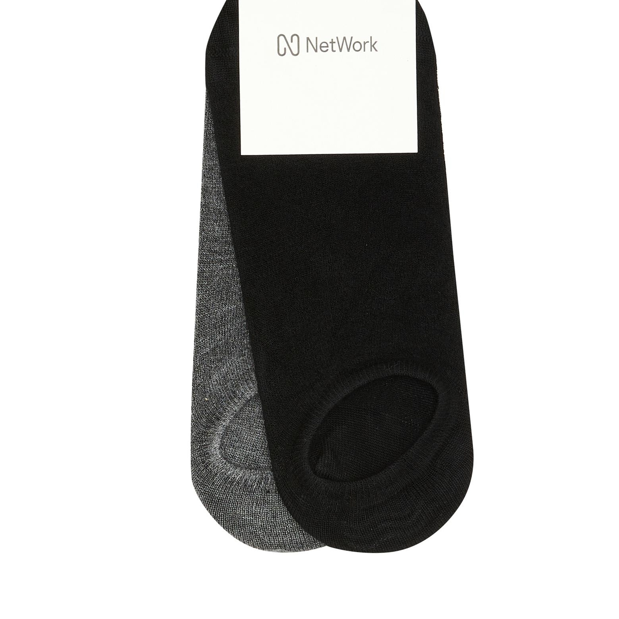 Network Kadın Siyah Gri 2li Bambu Çorap Seti