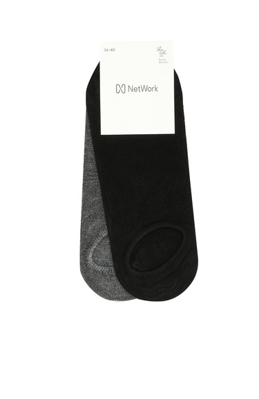  Network Kadın Siyah Gri 2li Bambu Çorap Seti