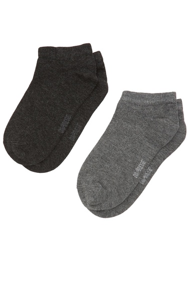  Divarese Kadın Antrasit Beyaz 2li Çorap