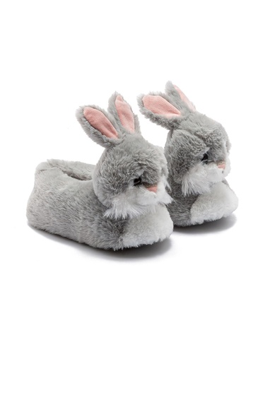  Rolly Çocuk Hayvanlı Panduf Gri 24/31