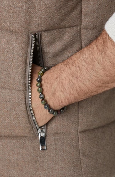  Network Erkek Yeşil Doğal Taşlı Bileklik