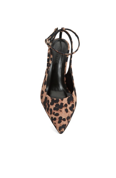  Divarese Kadın Leopar Desenli Deri Topuklu Ayakkabı