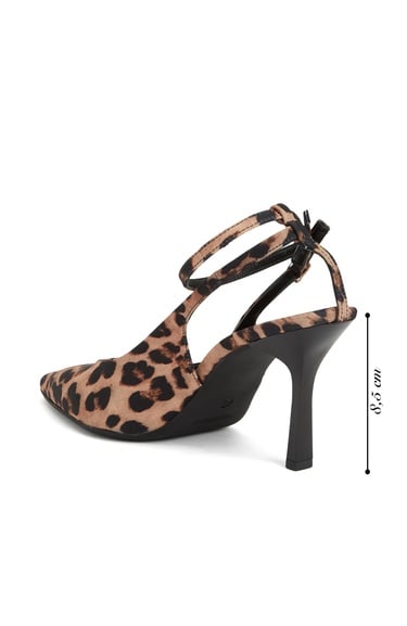  Divarese Kadın Leopar Desenli Deri Topuklu Ayakkabı